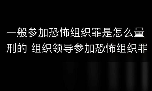 一般参加恐怖组织罪是怎么量刑的 组织领导参加恐怖组织罪规定在我国刑法