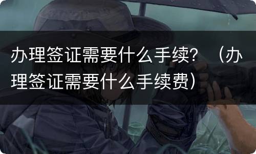 办理签证需要什么手续？（办理签证需要什么手续费）
