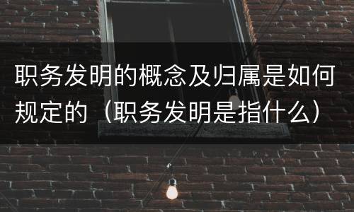 职务发明的概念及归属是如何规定的（职务发明是指什么）