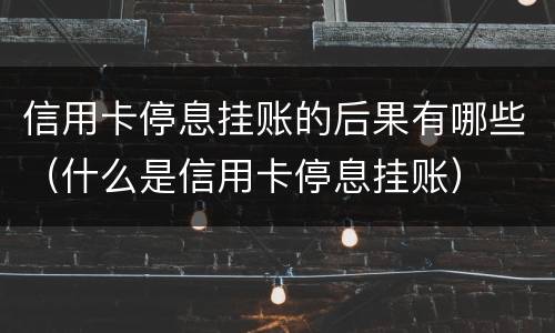 信用卡停息挂账的后果有哪些（什么是信用卡停息挂账）