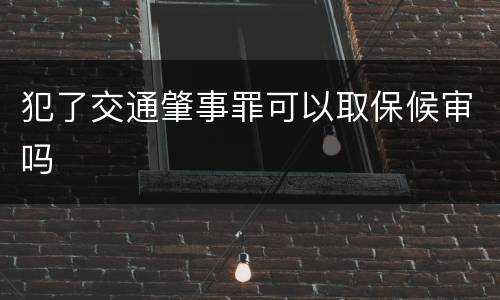 犯了交通肇事罪可以取保候审吗