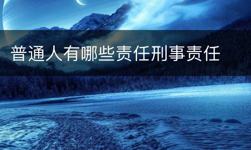 普通人有哪些责任刑事责任