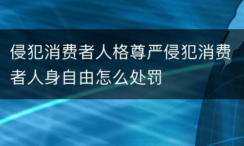 侵犯消费者人格尊严侵犯消费者人身自由怎么处罚