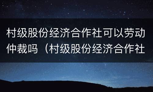 村级股份经济合作社可以劳动仲裁吗（村级股份经济合作社可以劳动仲裁吗法律）