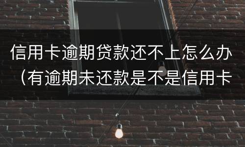 信用卡逾期贷款还不上怎么办（有逾期未还款是不是信用卡办不了）
