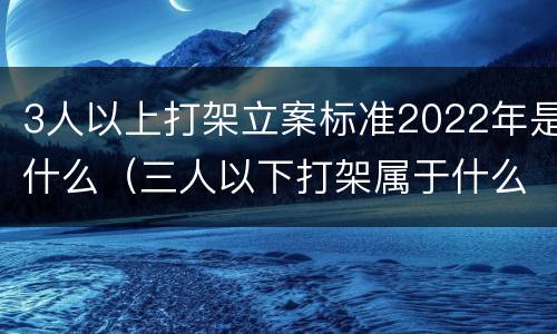 3人以上打架立案标准2022年是什么（三人以下打架属于什么案件）