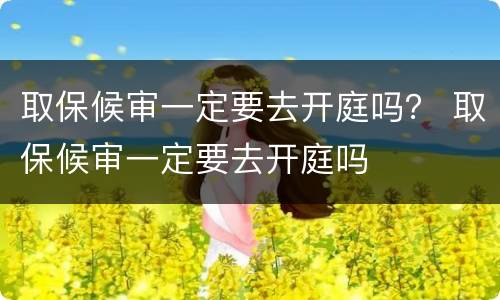 取保候审一定要去开庭吗？ 取保候审一定要去开庭吗