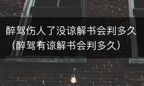 醉驾伤人了没谅解书会判多久（醉驾有谅解书会判多久）