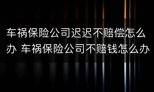 车祸保险公司迟迟不赔偿怎么办 车祸保险公司不赔钱怎么办