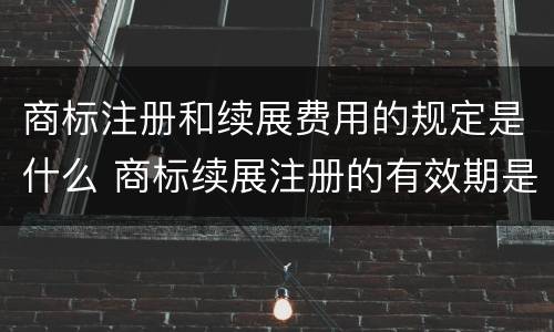 商标注册和续展费用的规定是什么 商标续展注册的有效期是多少年