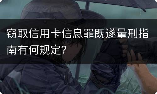窃取信用卡信息罪既遂量刑指南有何规定？