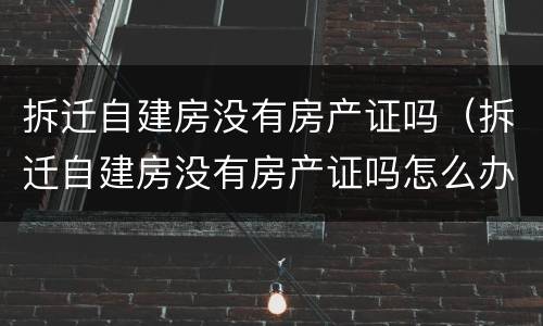 拆迁自建房没有房产证吗（拆迁自建房没有房产证吗怎么办）