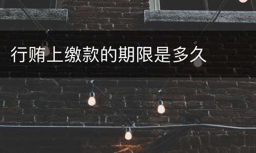 行贿上缴款的期限是多久