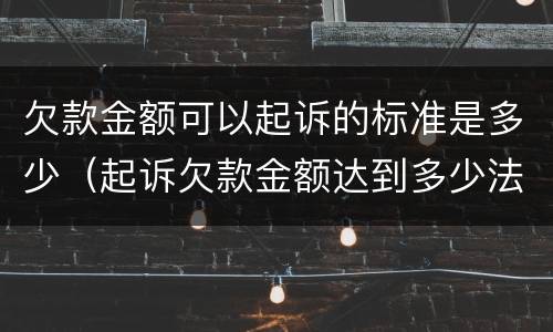 欠款金额可以起诉的标准是多少（起诉欠款金额达到多少法院受理）