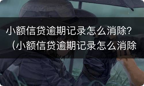 小额信贷逾期记录怎么消除？（小额信贷逾期记录怎么消除掉）