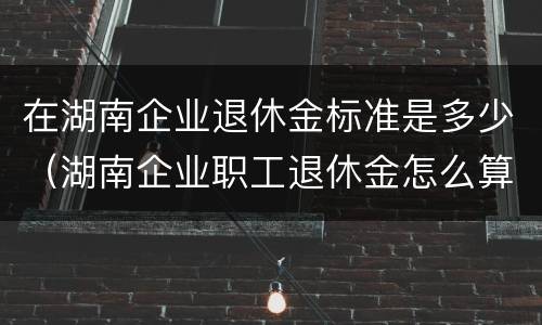 在湖南企业退休金标准是多少（湖南企业职工退休金怎么算）