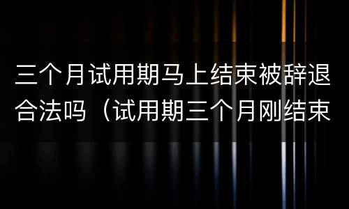 三个月试用期马上结束被辞退合法吗（试用期三个月刚结束后被辞退）