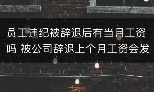 员工违纪被辞退后有当月工资吗 被公司辞退上个月工资会发嘛