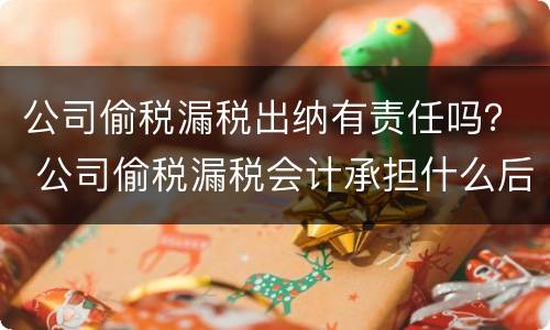 公司偷税漏税出纳有责任吗？ 公司偷税漏税会计承担什么后果