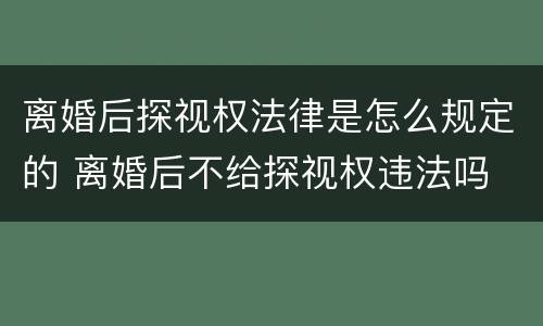 离婚后探视权法律是怎么规定的 离婚后不给探视权违法吗
