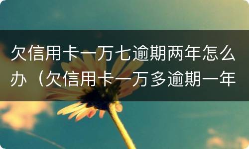 欠信用卡一万七逾期两年怎么办（欠信用卡一万多逾期一年了）