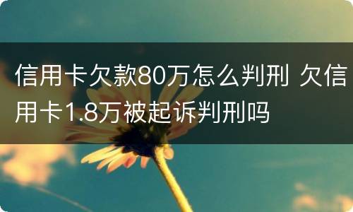 信用卡欠款80万怎么判刑 欠信用卡1.8万被起诉判刑吗