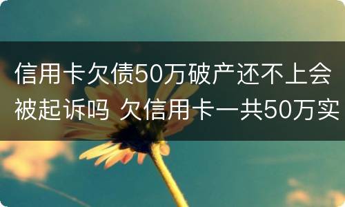 信用卡欠债50万破产还不上会被起诉吗 欠信用卡一共50万实在还不上