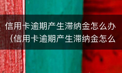 信用卡逾期产生滞纳金怎么办（信用卡逾期产生滞纳金怎么办呢）