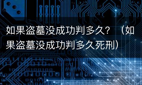 如果盗墓没成功判多久？（如果盗墓没成功判多久死刑）
