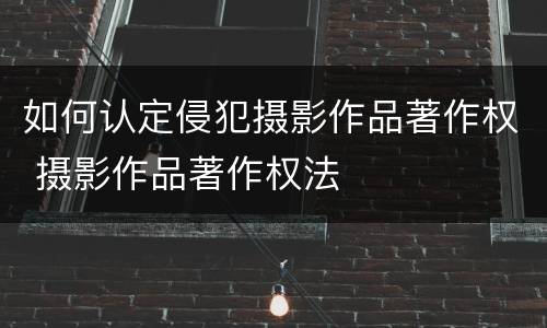 如何认定侵犯摄影作品著作权 摄影作品著作权法
