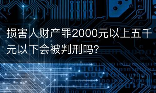损害人财产罪2000元以上五千元以下会被判刑吗？
