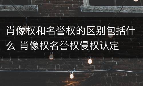 肖像权和名誉权的区别包括什么 肖像权名誉权侵权认定