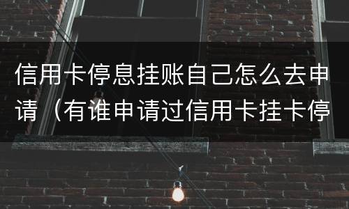 信用卡停息挂账自己怎么去申请（有谁申请过信用卡挂卡停息）