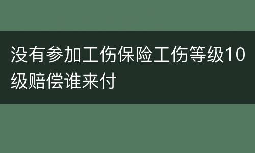 没有参加工伤保险工伤等级10级赔偿谁来付