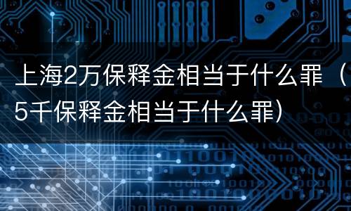 上海2万保释金相当于什么罪（5千保释金相当于什么罪）