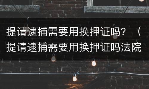 提请逮捕需要用换押证吗？（提请逮捕需要用换押证吗法院）