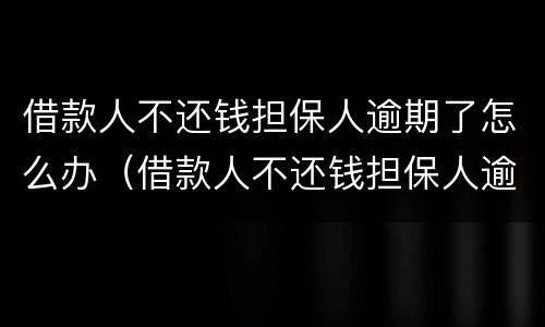 借款人不还钱担保人逾期了怎么办（借款人不还钱担保人逾期了怎么办呢）