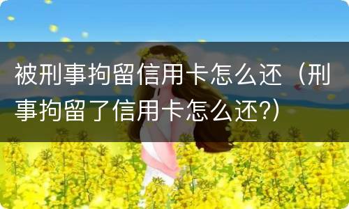 被刑事拘留信用卡怎么还（刑事拘留了信用卡怎么还?）