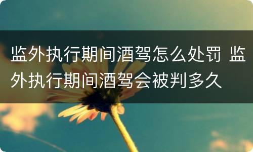 监外执行期间酒驾怎么处罚 监外执行期间酒驾会被判多久