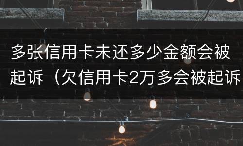 多张信用卡未还多少金额会被起诉（欠信用卡2万多会被起诉吗）