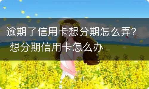 逾期了信用卡想分期怎么弄？ 想分期信用卡怎么办