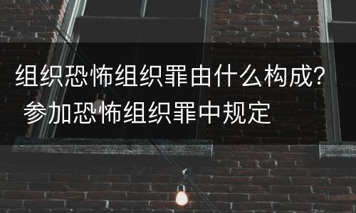 组织恐怖组织罪由什么构成？ 参加恐怖组织罪中规定