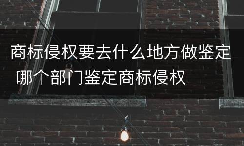 商标侵权要去什么地方做鉴定 哪个部门鉴定商标侵权