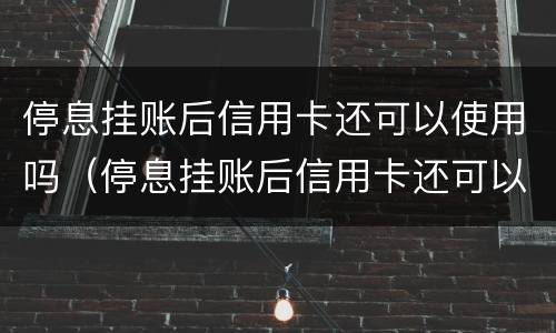 停息挂账后信用卡还可以使用吗（停息挂账后信用卡还可以使用吗怎么还款）