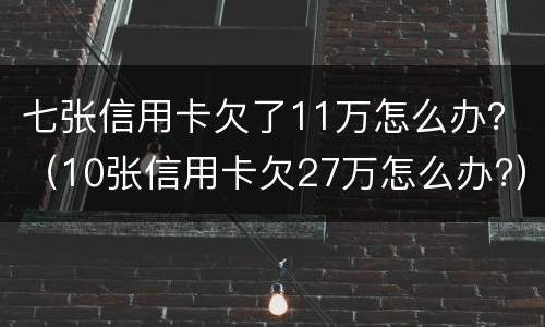 七张信用卡欠了11万怎么办？（10张信用卡欠27万怎么办?）