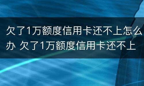 欠了1万额度信用卡还不上怎么办 欠了1万额度信用卡还不上怎么办呀