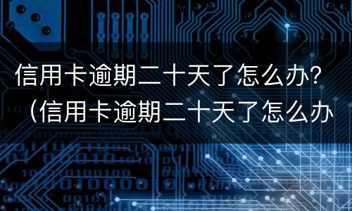 信用卡逾期二十天了怎么办？（信用卡逾期二十天了怎么办理）