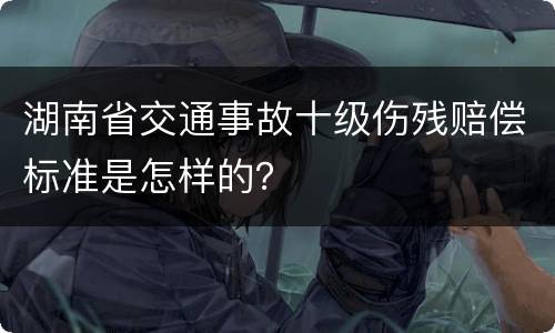 湖南省交通事故十级伤残赔偿标准是怎样的？
