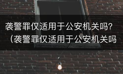 袭警罪仅适用于公安机关吗？（袭警罪仅适用于公安机关吗对吗）