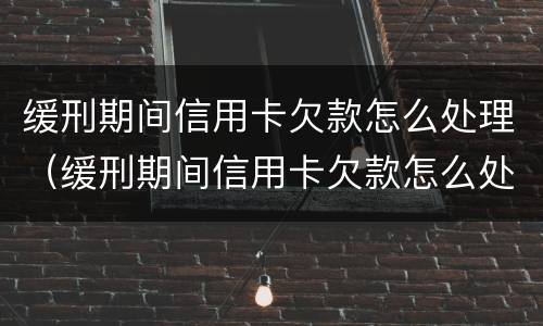 缓刑期间信用卡欠款怎么处理（缓刑期间信用卡欠款怎么处理好）